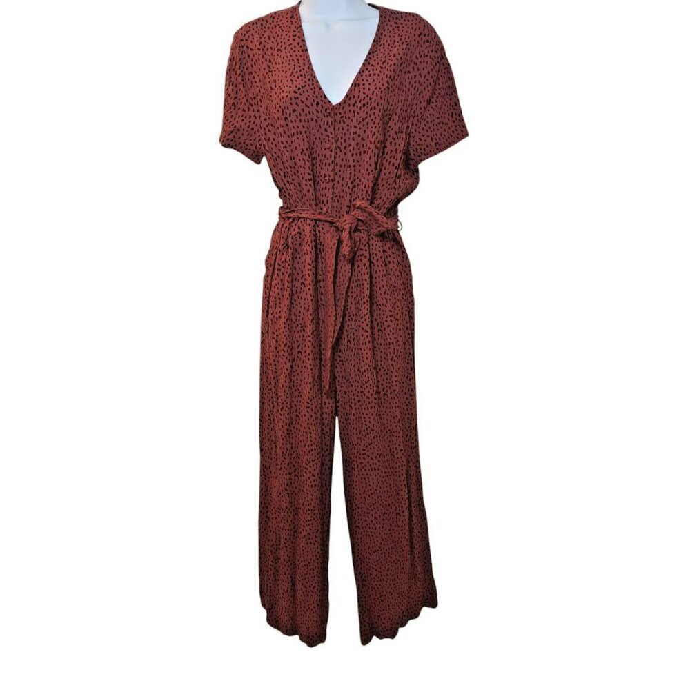 Rails Jumpsuit Size Medium Rust Spotted Wide Leg … - image 8
